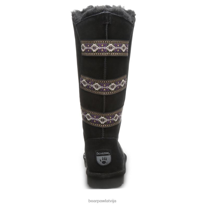 melns sievietes zābaki BEARPAW violets P2XFF122