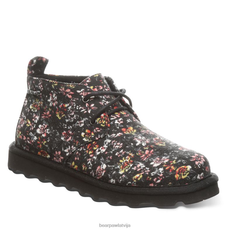 melns ziedu sievietes zābaki BEARPAW skye P2XFF162