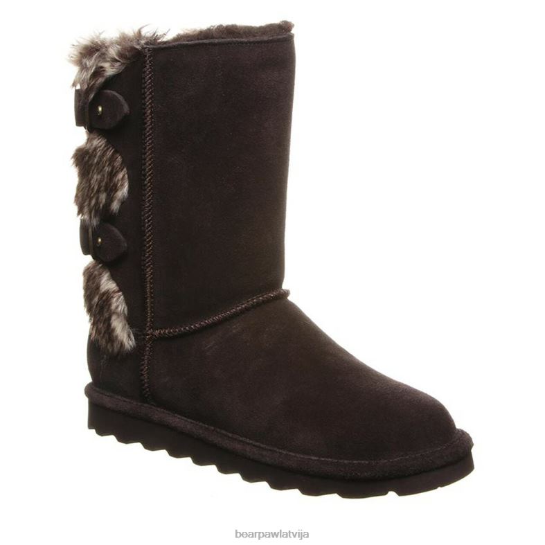 šokolāde sievietes zābaki BEARPAW Eloise plats P2XFF214