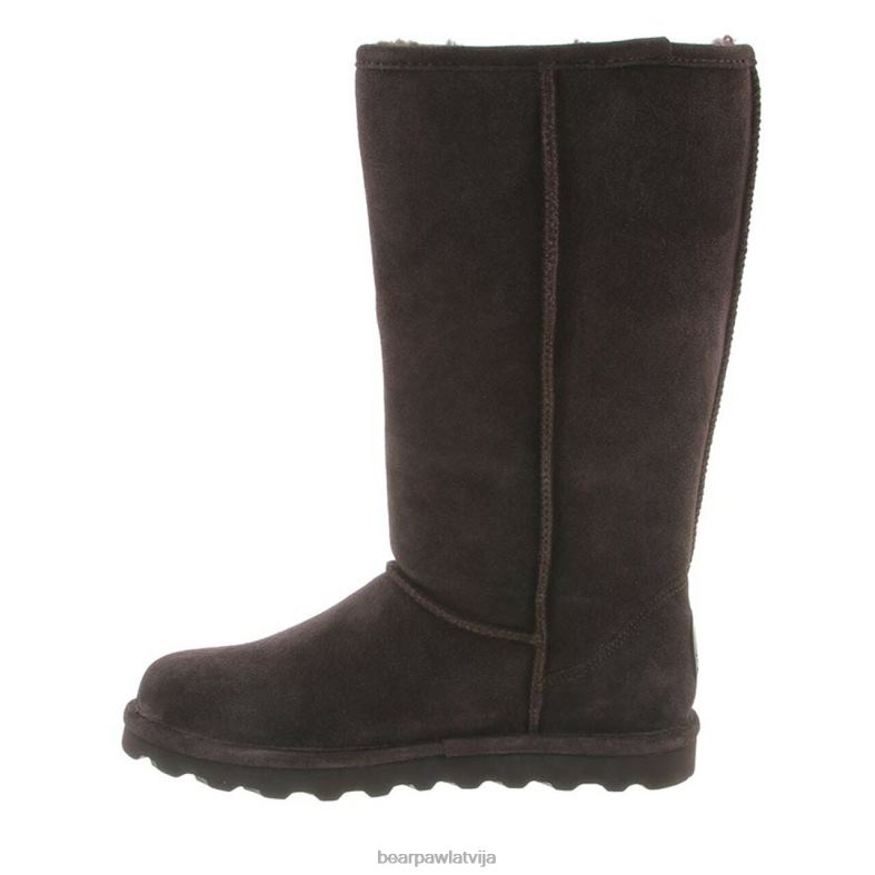 šokolāde sievietes zābaki BEARPAW elle garš plats P2XFF241