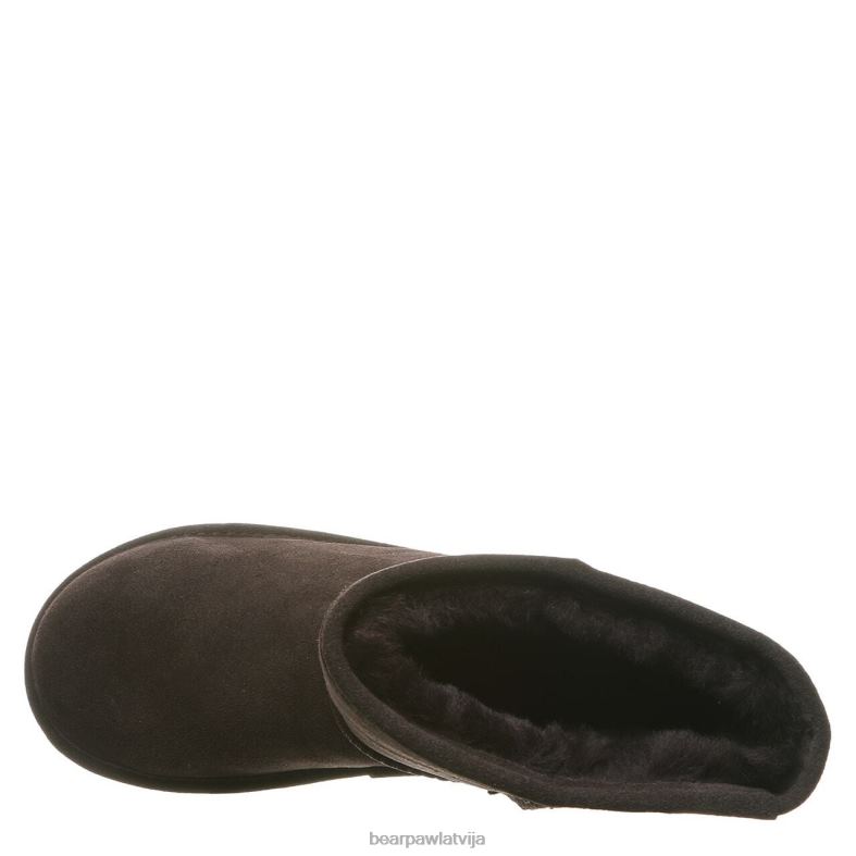 šokolāde sievietes zābaki BEARPAW elle īss plats P2XFF252