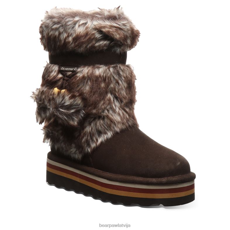 šokolāde sievietes zābaki BEARPAW retro tama P2XFF26