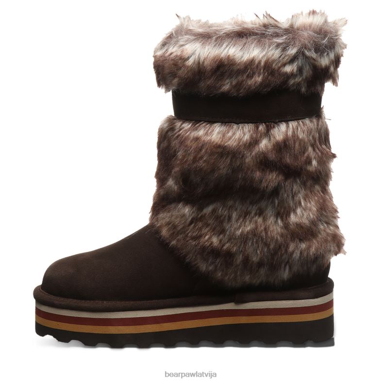 šokolāde sievietes zābaki BEARPAW retro tama P2XFF26