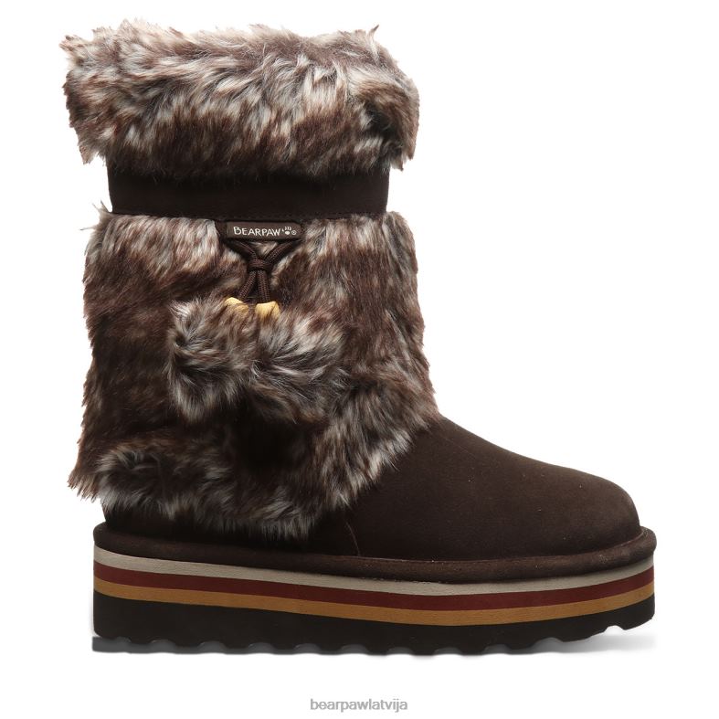 šokolāde sievietes zābaki BEARPAW retro tama P2XFF26