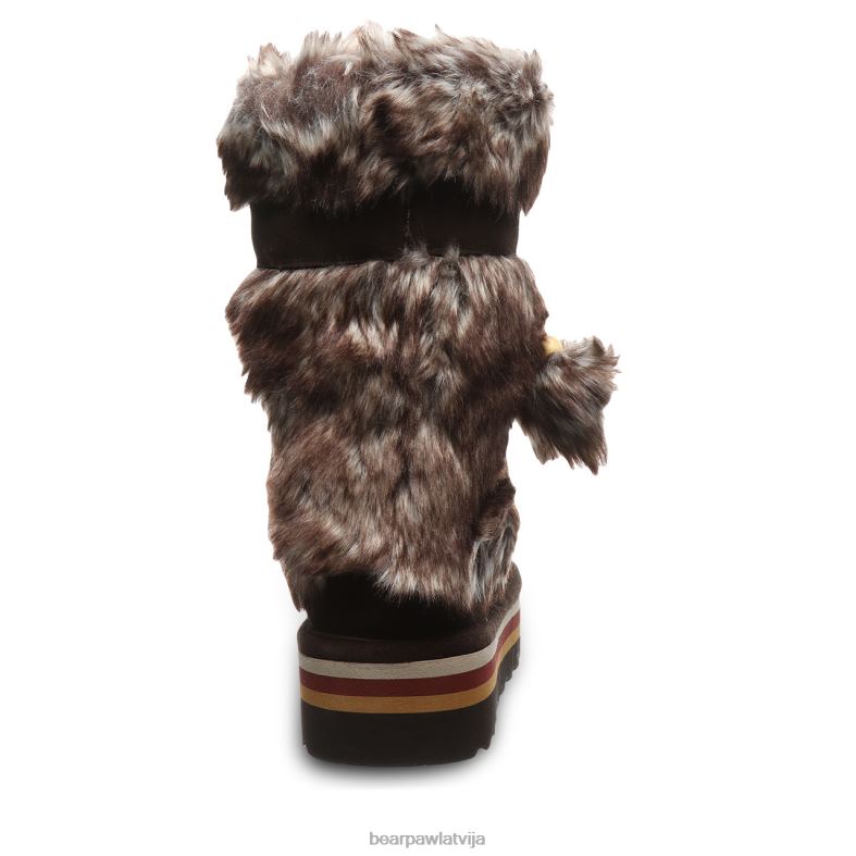 šokolāde sievietes zābaki BEARPAW retro tama P2XFF26