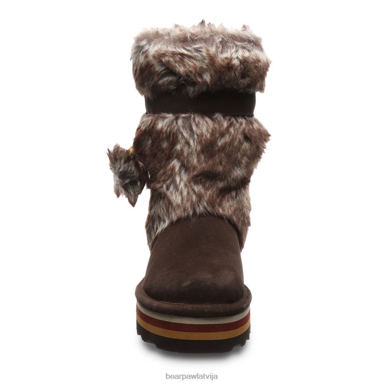 šokolāde sievietes zābaki BEARPAW retro tama P2XFF26