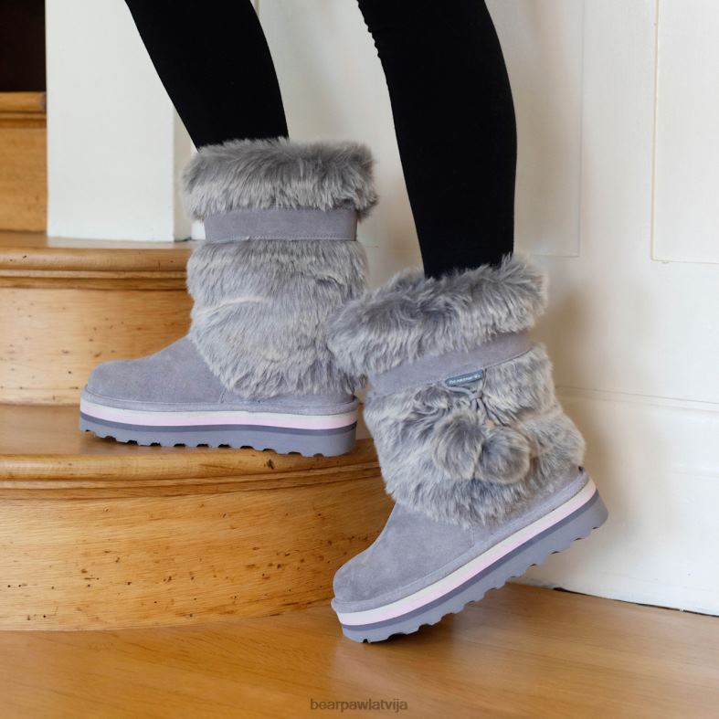 pelēka migla sievietes zābaki BEARPAW retro tama P2XFF151