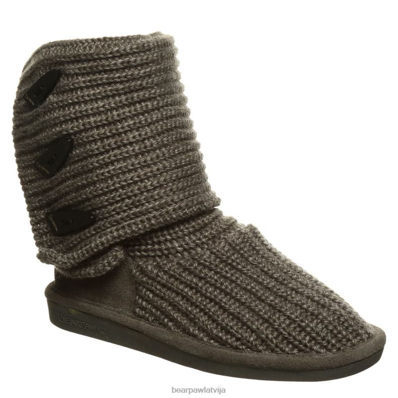 pelēks sievietes zābaki BEARPAW adīt garš P2XFF176