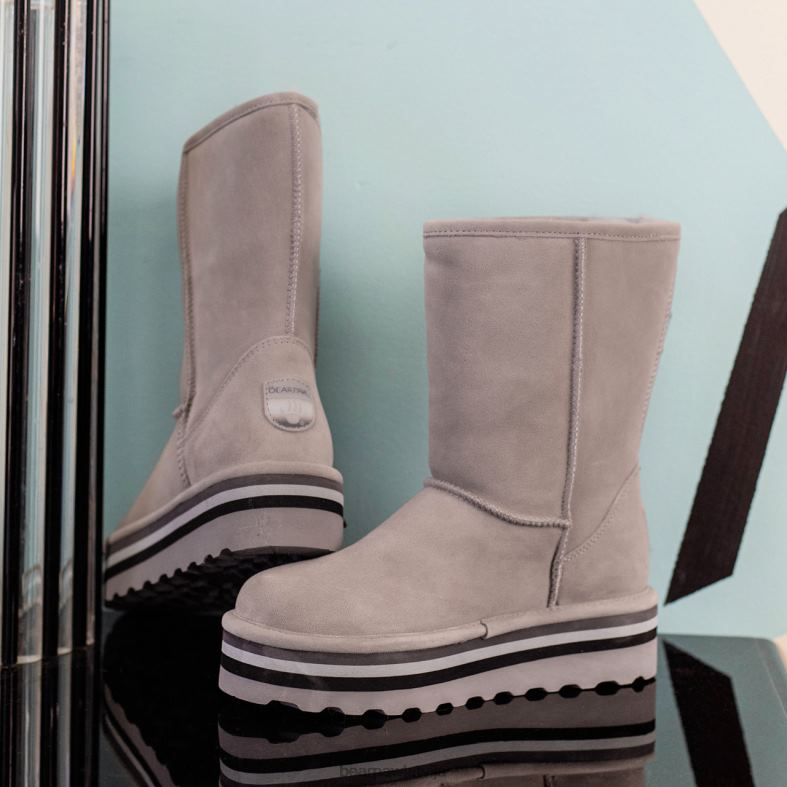pelēks sievietes zābaki BEARPAW retro elle P2XFF159
