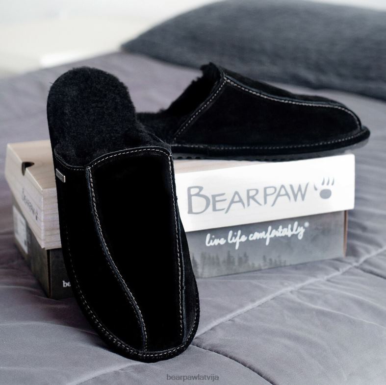 melns vīriešiem čības BEARPAW pierre P2XFF529